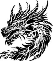 Drachen, Vektor Zeichnung, Chinesisch Drachen, Neu Jahr, glücklich Chinesisch Neu Jahr 2024 Tierkreis Zeichen, Jahr von das traditionell Chinesisch Drachen. einstellen von Chinesisch Charakter Übersetzen Drachen, Vektor