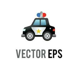 isoliert Vektor schwarz Polizei Auto Symbol mit ein Notfall Licht