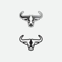tjur buffelhuvud ko vilda djur logotyp vektor