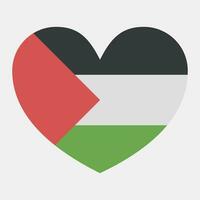 Symbol Herz gestalten Palästina Flagge. Palästina Elemente. Symbole im eben Stil. gut zum Drucke, Poster, Logo, Infografiken, usw. vektor