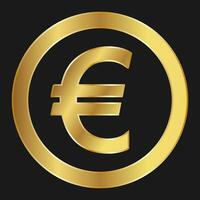 guld ikon av euro begrepp av webb internet valuta vektor