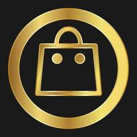 Einkaufen Tasche einfach Gold Symbol zum Apps und Websites vektor