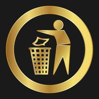 werfen Weg im das Müll können Gold Symbol auf Produkt Verpackung und Box vektor