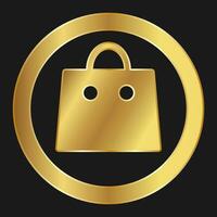 Einkaufen Tasche einfach Gold Symbol zum Apps und Websites vektor