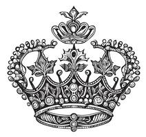 königlich Krone retro Hand gezeichnet skizzieren im Gekritzel Stil Vektor Illustration