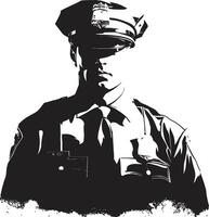 Vektor Helden von Gerechtigkeit Polizei Offiziere illustriert Mut Polizei Offizier Vektor Kunst