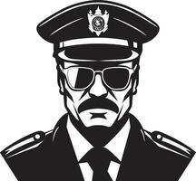 Bakom de bricka polis officer vektor artisteri lag tillämpning i vektor polis officer illustrationer