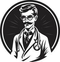 behärska läkare porträtt läkare vektor konst tekniker vektorisering medicin de konst av läkare illustration