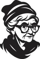 das Kunst von wachsend alt vektorisiert Senioren Alten Damen Vektor Silhouetten