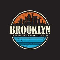 Brooklyn, ny york typografi t-shirt design, college-stil brooklyn Kläder skriva ut. illustration i vektor formatera, USA typografi t skjorta design.