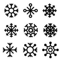 uppsättning av dekorativ snöflinga silhuetter isolerat på vit. ny år Semester dekoration vektor illustration