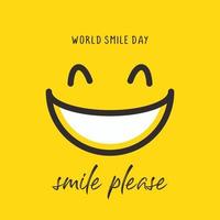 Happy World Smile Day Banner Vektor Illustration Gruß