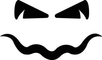 Halloween Kürbis Gesicht Symbol eben Stil. unheimlich Gesicht isoliert transparent Hintergrund. Jack Laterne Kürbis lächelnd Vorlage zum Halloween Gruß Karte Poster, Broschüre oder Flyer. Vektor Apps Webseite