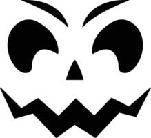 Halloween Kürbis Gesicht Symbol eben Stil. unheimlich Gesicht isoliert transparent Hintergrund. Jack Laterne Kürbis lächelnd Vorlage zum Halloween Gruß Karte Poster, Broschüre oder Flyer. Vektor Apps Webseite