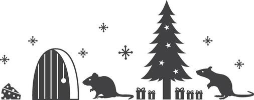 Weihnachten Maus Dorf vektor