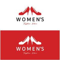 logotyp för kvinnors hög häl skor den där är elegant och lyxig och feminin. logotyp för företag, kvinnors sko affär, mode, sko företag, skönhet. vektor