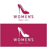 Logo zum Damen hoch Hacke Schuhe Das ist elegant und luxuriös und feminin. Logo zum Geschäft, Damen Schuh Geschäft, Mode, Schuh Unternehmen, Schönheit. vektor