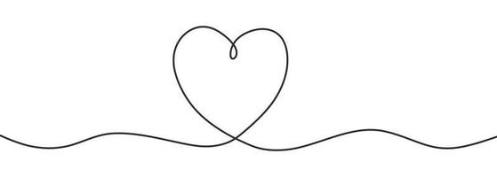 romantische durchgehende Strichzeichnung des Liebeszeichens mit Herzsymbol vektor