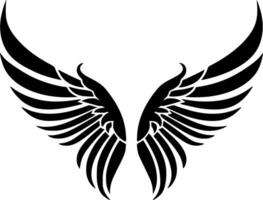 Engel Flügel - - schwarz und Weiß isoliert Symbol - - Vektor Illustration