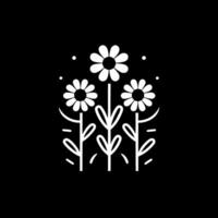 blommor, minimalistisk och enkel silhuett - vektor illustration