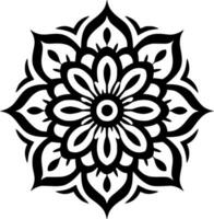 Mandala - - schwarz und Weiß isoliert Symbol - - Vektor Illustration