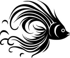 Fisch - - schwarz und Weiß isoliert Symbol - - Vektor Illustration