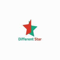 Logo von zwei Hälfte Sterne im zwei Farben. vektor