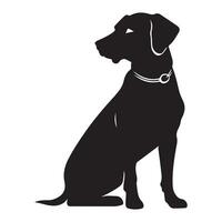 en svart silhuett bella hund vektor