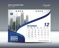 Dezember 2024 - - Kalender 2024 Vorlage Vektor, Schreibtisch Kalender 2024 Design, Mauer Kalender Vorlage, Planer, Poster, Design Fachmann Kalender Vektor, Veranstalter, Inspiration kreativ Drucken vektor