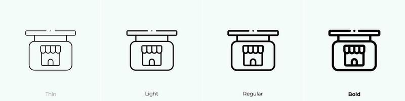 Geschäft Symbol. dünn, Licht, regulär und Fett gedruckt Stil Design isoliert auf Weiß Hintergrund vektor