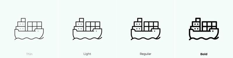 Versand Symbol. dünn, Licht, regulär und Fett gedruckt Stil Design isoliert auf Weiß Hintergrund vektor
