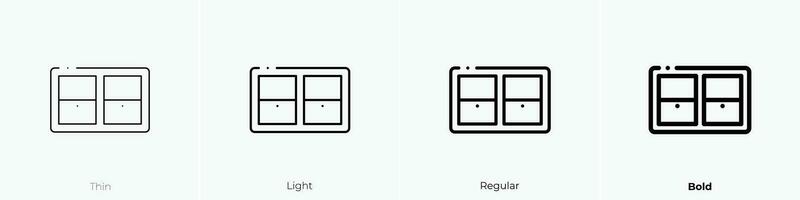 Anrichte Symbol. dünn, Licht, regulär und Fett gedruckt Stil Design isoliert auf Weiß Hintergrund vektor