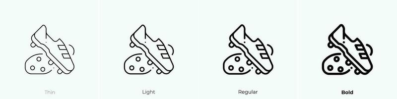 Schuhe Symbol. dünn, Licht, regulär und Fett gedruckt Stil Design isoliert auf Weiß Hintergrund vektor
