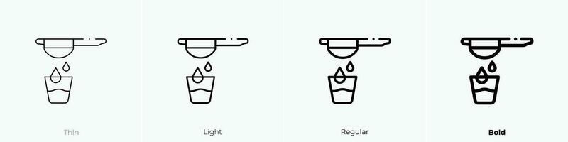 Sieb Symbol. dünn, Licht, regulär und Fett gedruckt Stil Design isoliert auf Weiß Hintergrund vektor