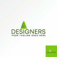 Logo Design Grafik Konzept kreativ Prämie abstrakt Vektor Lager einzigartig Wort Designer oder ich Schriftart mit einfach Baum. verbunden zu Monogramm Grün Natur