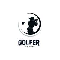 golf spelare logotyp design vektor mall