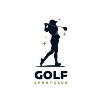 Silhouette von ein Golf Spieler Logo Design Vorlage vektor