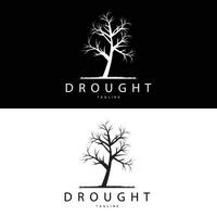 Dürre Logo, trocken Baum Logo Design mit einfach, minimalistisch und modern Vektor Linie Stil