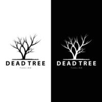 Dürre Logo, trocken Baum Logo Design mit einfach, minimalistisch und modern Vektor Linie Stil