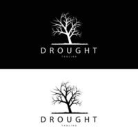 Dürre Logo, trocken Baum Logo Design mit einfach, minimalistisch und modern Vektor Linie Stil