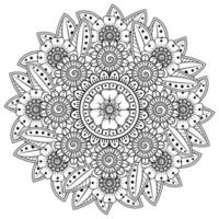 kreisförmiges Muster in Form von Mandala mit Blume für Henna. vektor