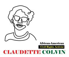 illustration av en känd svart hjälte claudette colvin. vektor