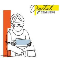 uppkopplad inlärning. digital inlärning. virtuell klasser. inlärning roligt sätt. vektor