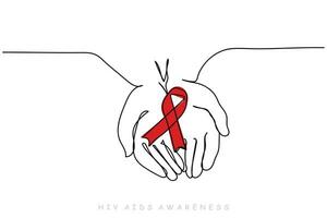 AIDS Bewusstsein rot Schleife. Welt AIDS Tag Konzept vektor