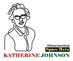 Illustration von Katherine Johnson ein afrikanisch amerikanisch Held. vektor