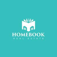 Hem och bok logotyp för utbildning och företag vektor