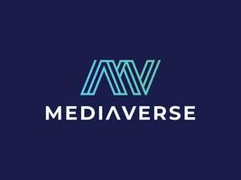 mediavers mit Initiale m Logo Vorlage vektor