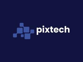 modern Logo Konzept zum Pixel Technik vektor