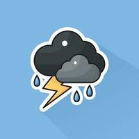 Illustration Vektor von Gewitter Symbol im eben Design