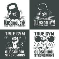 Gym old-school logotyper vektor